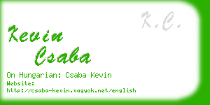 kevin csaba business card